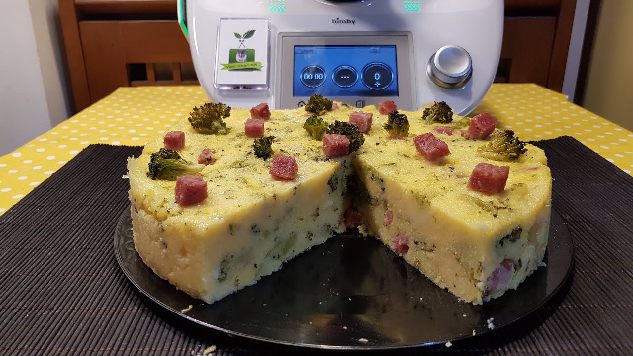 Torta di polenta con broccoli e salame per bimby TM6 TM5 TM31