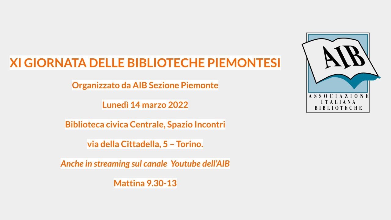 XI Giornata delle biblioteche piemontesi - Mattina